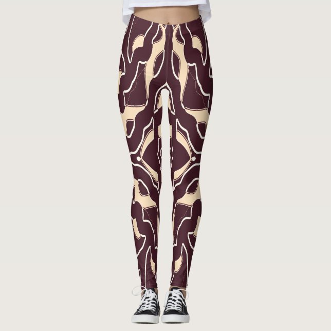 Una leggings marrón sin costuras de "Ratti_Creativ (Anverso)