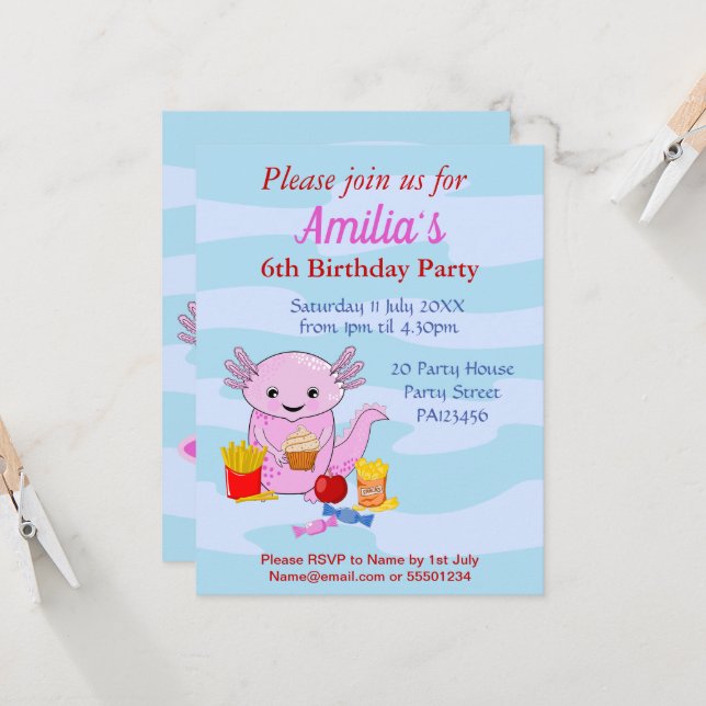Una linda invitación a la fiesta de cumpleaños de  (Anverso/Reverso In Situ)
