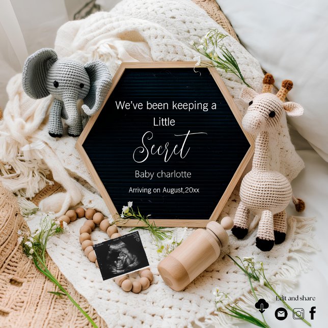 Una linda invitación mínima neutra del embarazo (Subido por el creador)