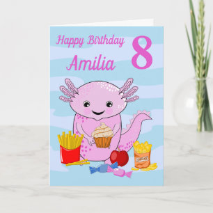 Una linda tarjeta de cumpleaños de Axolotl