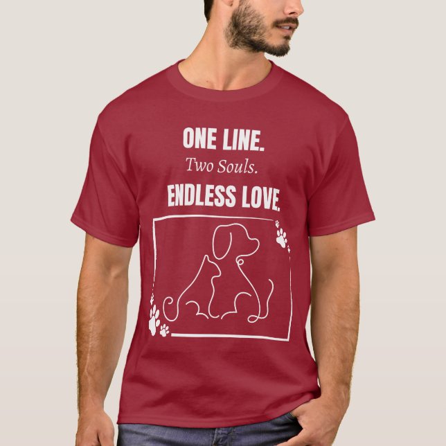 Una Línea Dos Almas Amor Infinito - Camiseta (Anverso)
