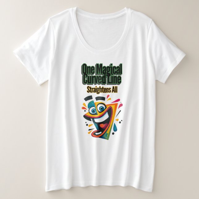 "Una línea mágica curvada, recta a todos" sonrisa (Anverso del diseño)