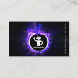 Una llama azul fresca DJ y tarjeta de visita del