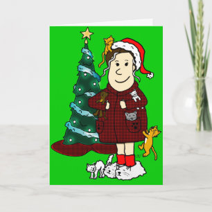 'Una loca dama de gato Navidad