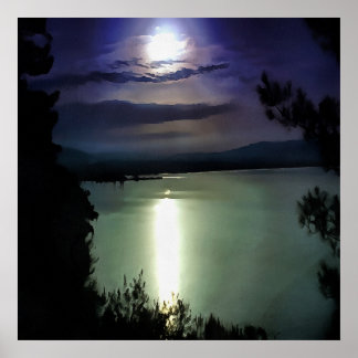 Una Luna Llena Reflexionando Sobre El Arte Náutico