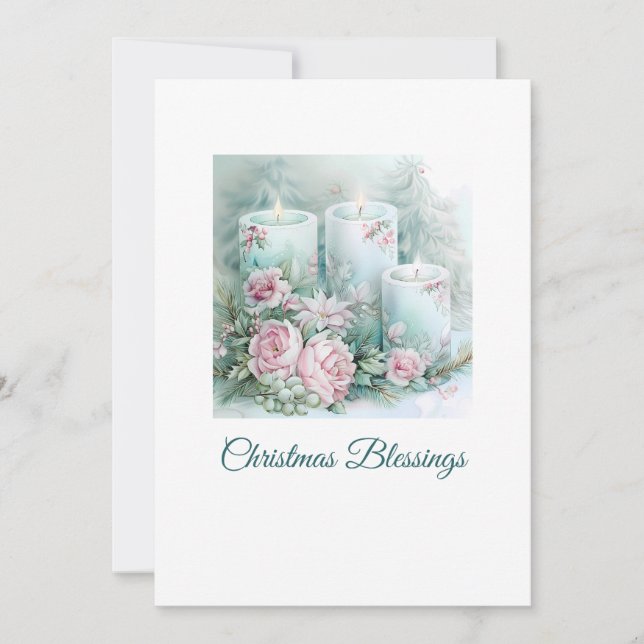Una Luz Suave – Tarjeta de Navidad Pastel (Anverso)