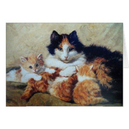 Una madre orgullosa - un gato con sus gatitos