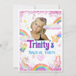 Una mágica invitación a unicornio para el cuarto c