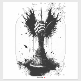 Una Mano Rotada Sujeta Un Legendario Pegatina De V