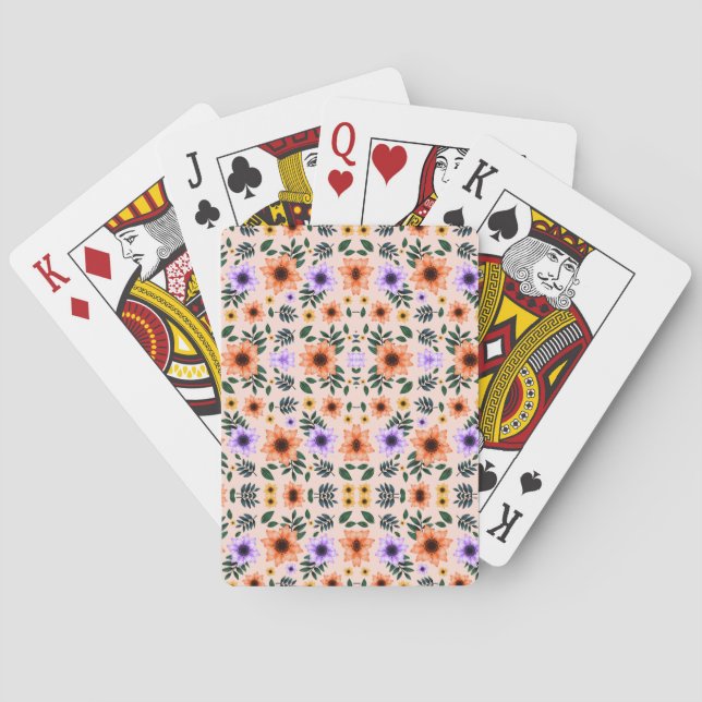Una mano sostiene un abanico de cartas de juego (Reverso)