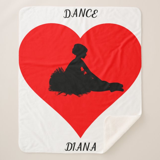 Una manta de Ballerina Blanca con un corazón rojo. (Anverso)