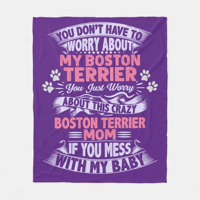 Una manta de lana de "Boston Terrier". (Anverso)