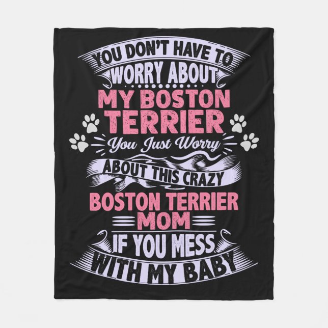 Una manta de lana de "Boston Terrier". (Anverso)