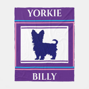 Una manta de Yorkie. Nombre personalizado.