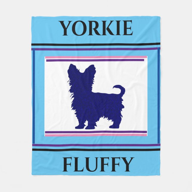 Una manta de Yorkie. Nombre personalizado. (Anverso)