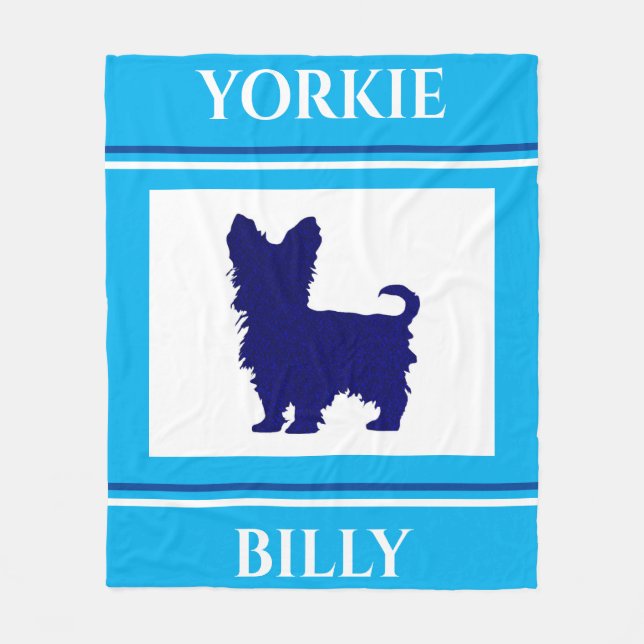 Una manta de Yorkie. Nombre personalizado. (Anverso)