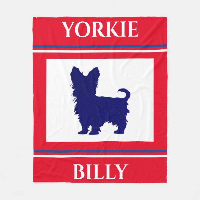 Una manta de Yorkie. Nombre personalizado. (Anverso)