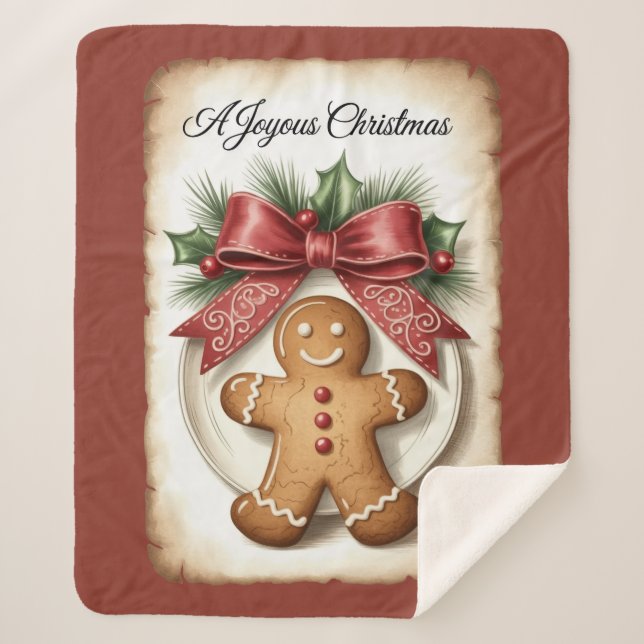 Una manta Sherpa de Navidad alegre (Anverso)