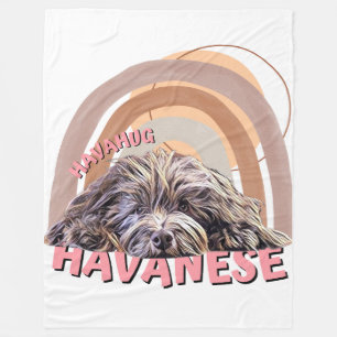 Una manta suave, un HavaHug Havanese dulce, tirand