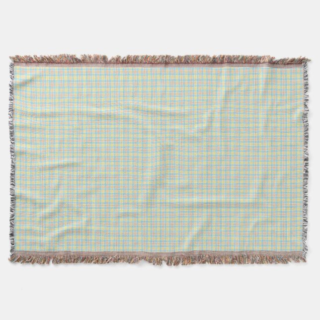 Una manta tejida con un sutil verde y beige (Anverso)