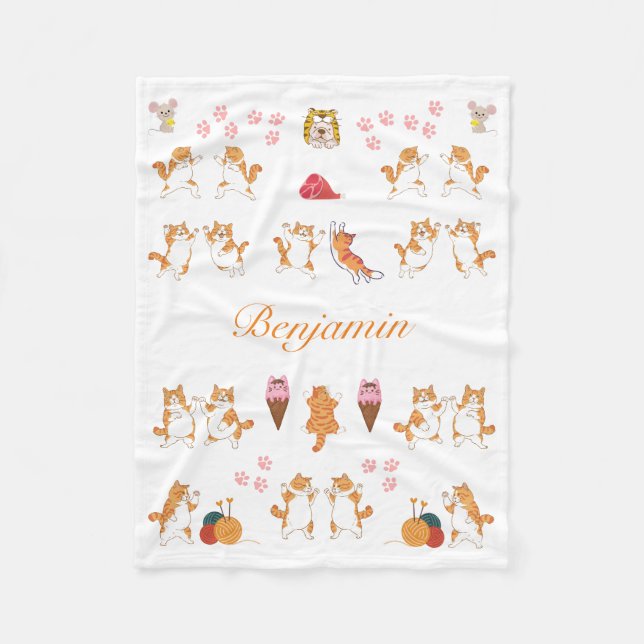 Una manta temática para el gato personalizado para (Anverso)