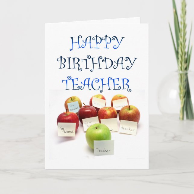 Una manzana para la tarjeta de cumpleaños del prof (Anverso)