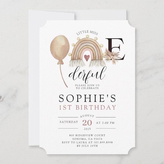 Una maravillosa invitación al cumpleaños del Chica (Anverso)