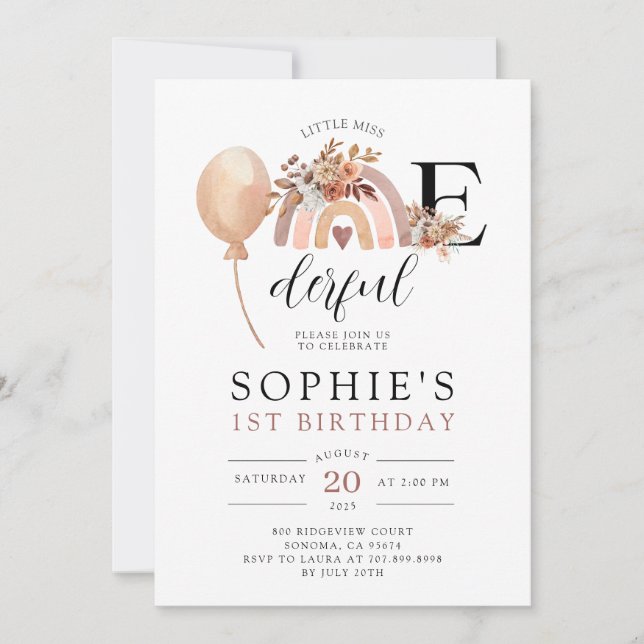 Una maravillosa invitación al cumpleaños del Chica (Anverso)