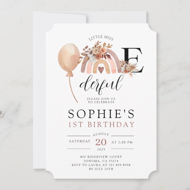 Una maravillosa invitación al cumpleaños del Chica (Anverso)