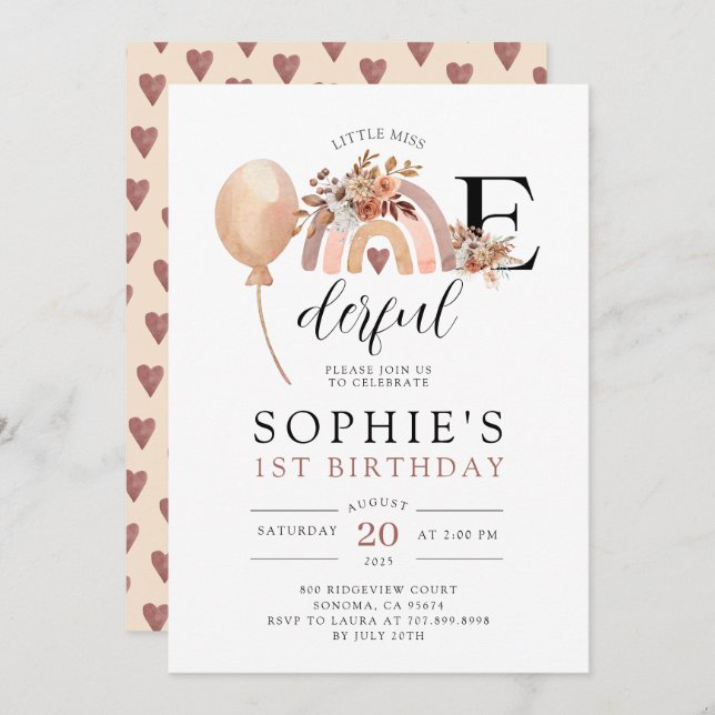 Una maravillosa invitación al cumpleaños del Chica (Anverso / Reverso)