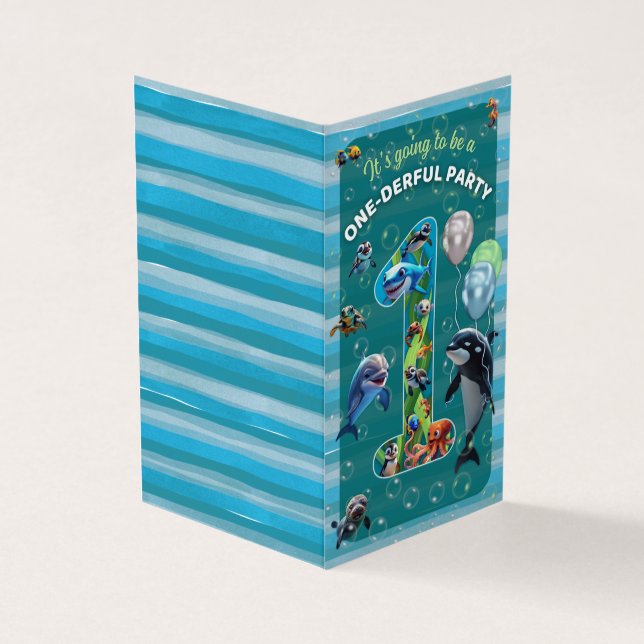 Una maravillosa invitación al cumpleaños vertical  (Exterior)