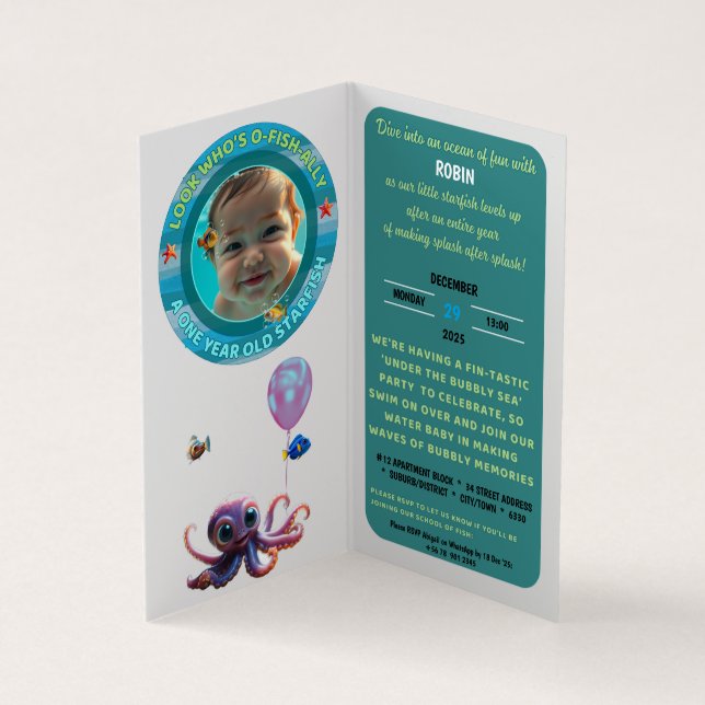 Una maravillosa invitación de cumpleaños vertical  (Interior)
