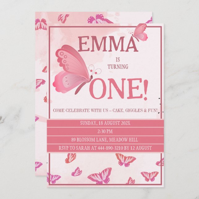 Una mariposa se vuelve una invitación (Anverso / Reverso)