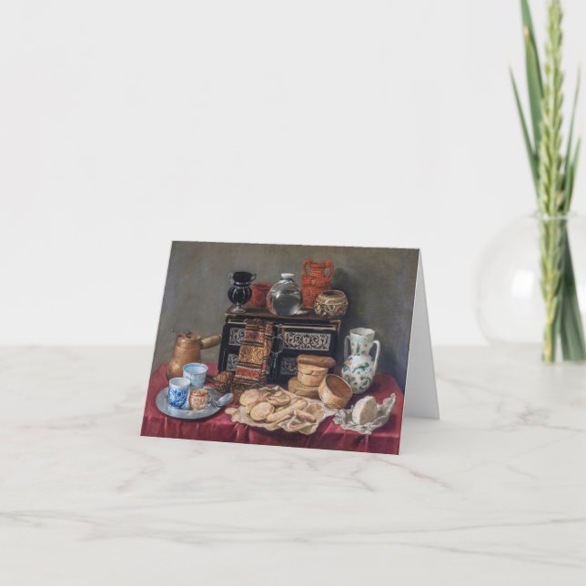 Una mesa de cocina: Bowl, copa y vida de pan (Anverso)