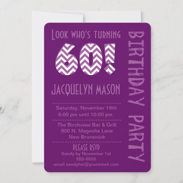 Una mirada morada que cumple 60 años de invitación (Anverso)