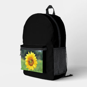 Una mochila girasol feliz