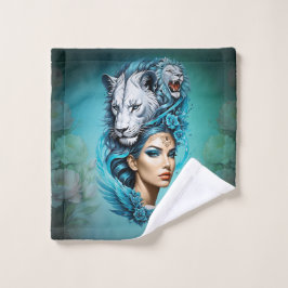 Una mujer cautivadora con una majestuosa cabeza de