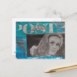 Una mujer postal Collage de medios mixtos