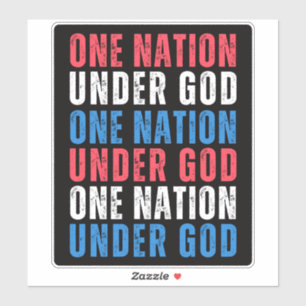Una nación bajo Dios - Pegatina del Día de la Inde