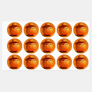 Una Naranja Chubby Con Sombrero - Pegatina imperme