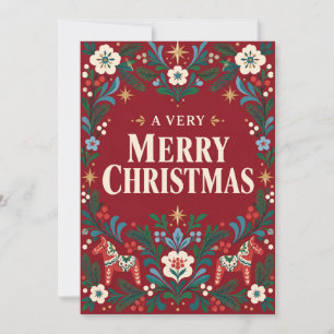 Una Navidad muy alegre Arte Folclórico Escandinavo