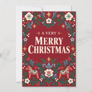 Una Navidad muy alegre Arte Folclórico Escandinavo
