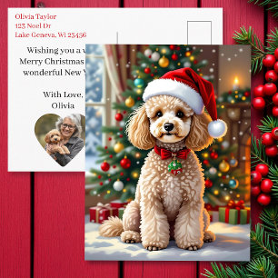 Una Navidad personalizada de caniche lindo