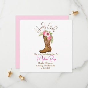 Una niña de campo bota invitación a ducha de novia