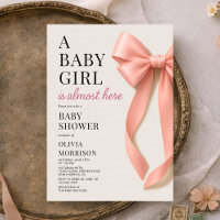 Una niña está casi aquí Invitación de baby shower 