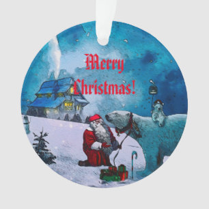 Una noche con Santa - Navidades Ornamento cerámico