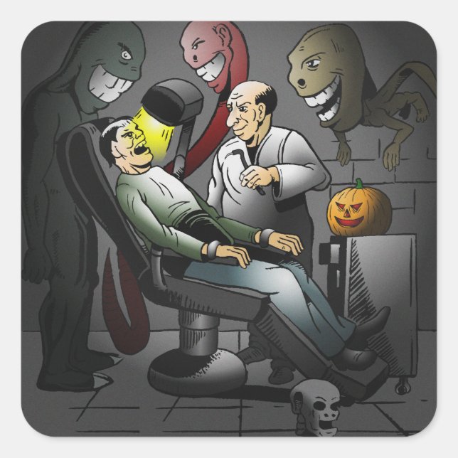 Una noche de Halloween en el Pegatina dentista (Anverso)