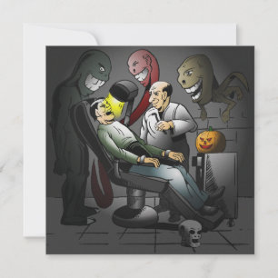 Una noche de Halloween en la invitación del dentis