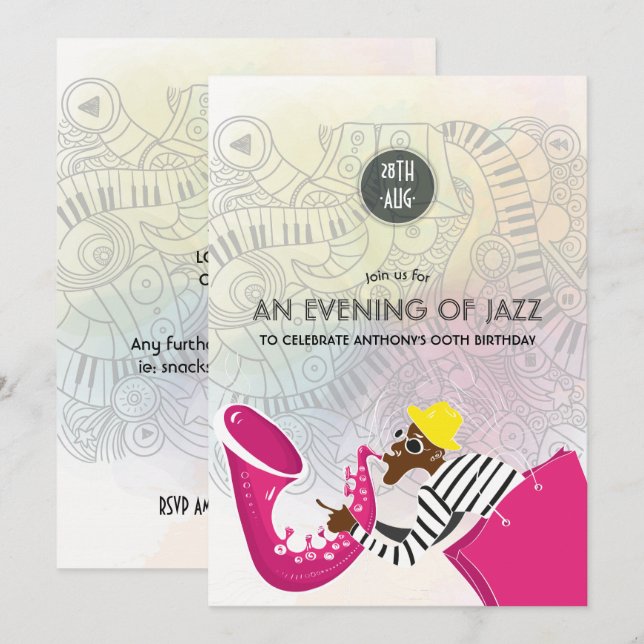 Una noche de Jazz para cualquier ocasión Tarjeta d (Anverso / Reverso)