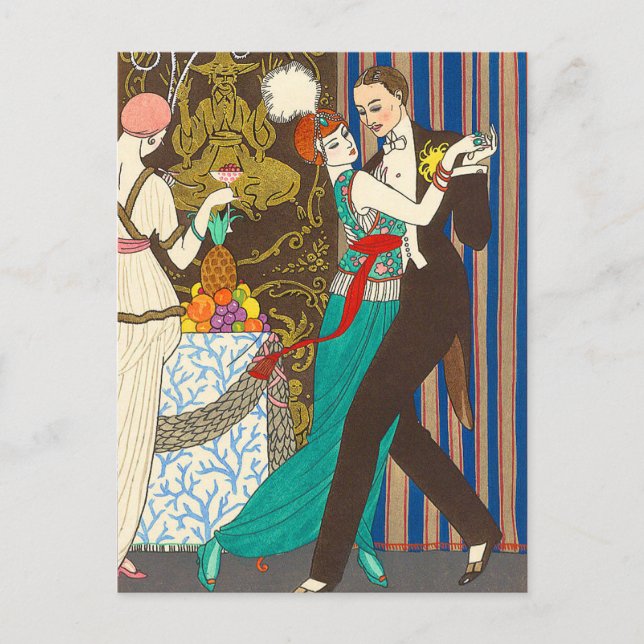 Una noche en la tarjeta postal Art Deco de París (Anverso)